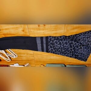 Black and Gray Leopard Print Leggings